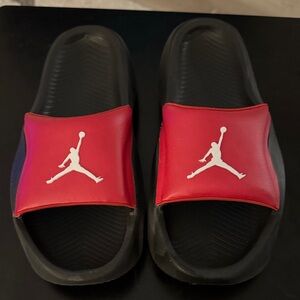 Jordan Black and Red Slide Sandals